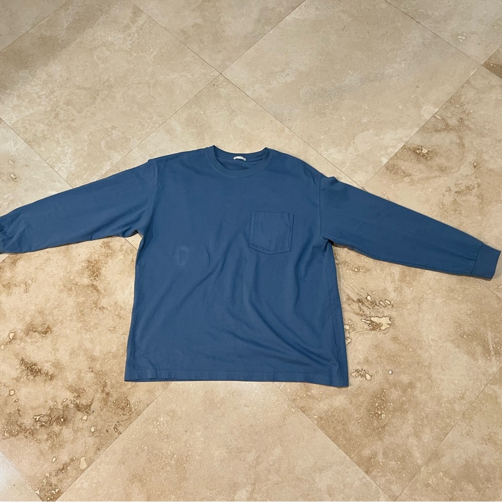 GU Blue Long Sleeve Shirt with Pocket